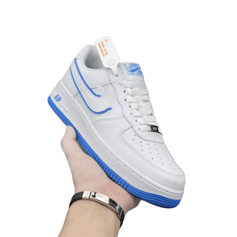 Nike Air Force 1 Low White Blue Leather Shoes