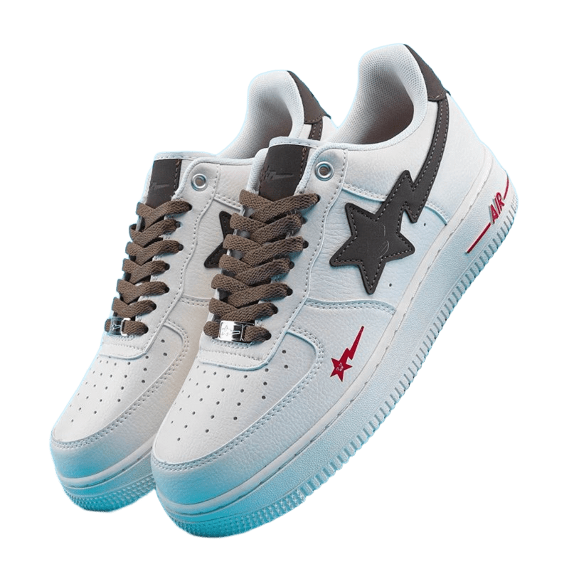 Nike Air Force 1 White Brown Leather Retro Unisex Shoes