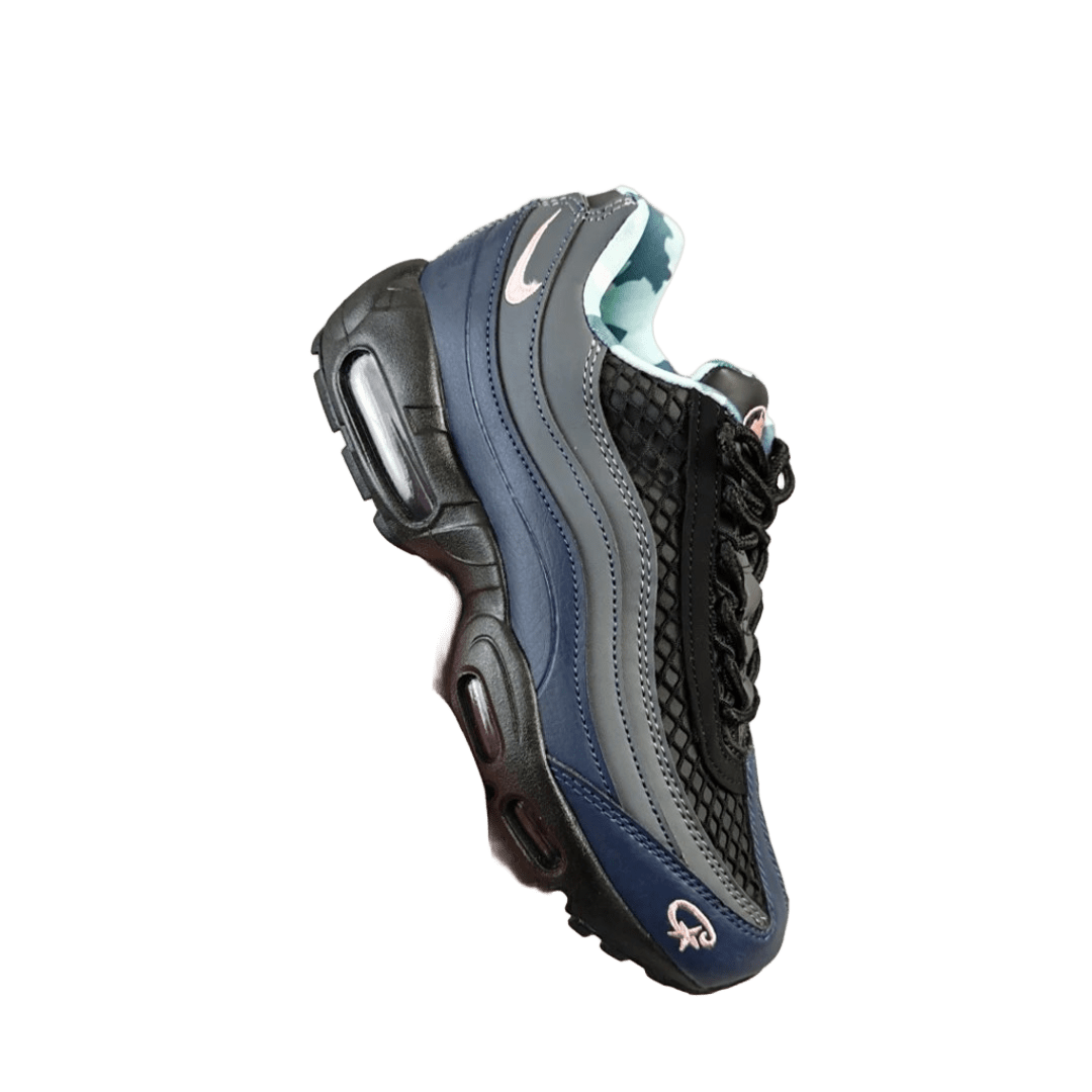 Nike Air Max 95 Blue Black Leather Mesh Cushioned Sneakers