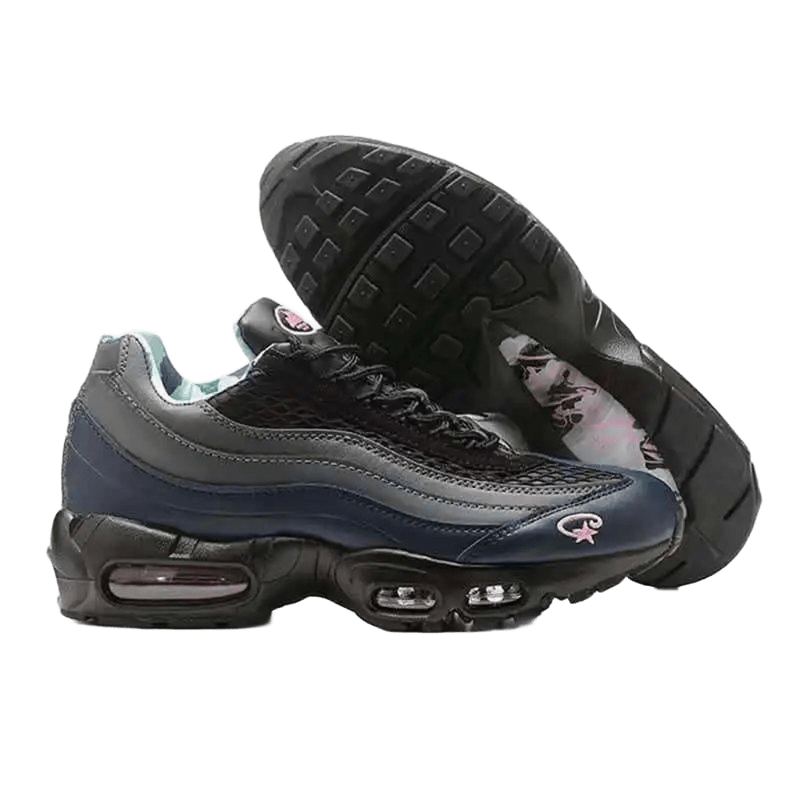 Nike Air Max Deep Blue Leather Mesh Cushioned Sneakers