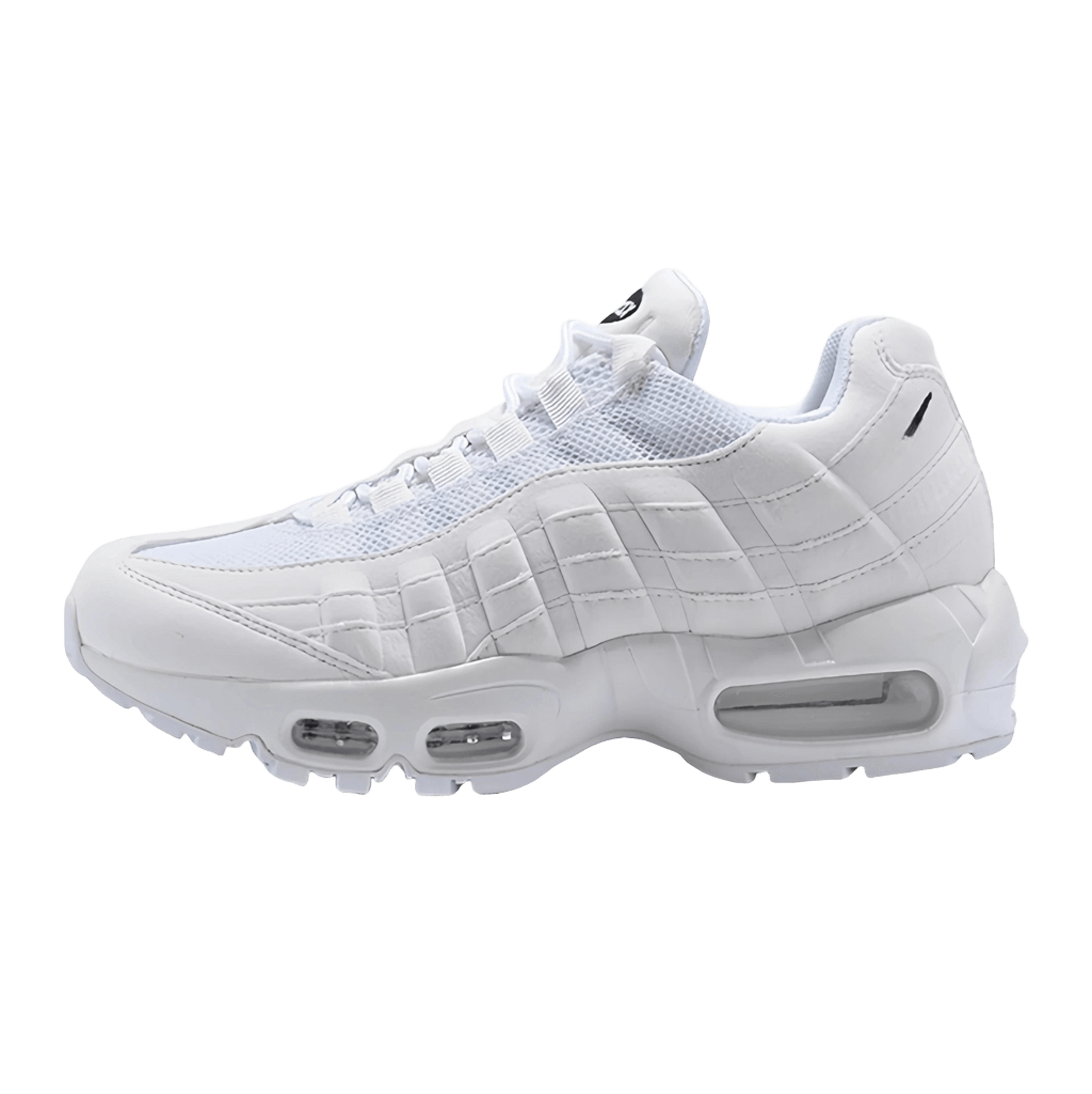 Nike Air Max White Leather & Mesh Cushioned Sneakers