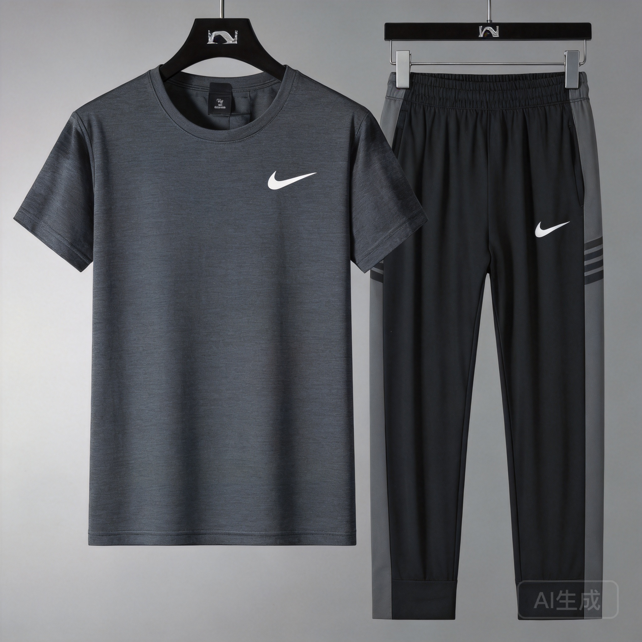 Nike Black Breathable Athletic Set, Unisex Sportswear