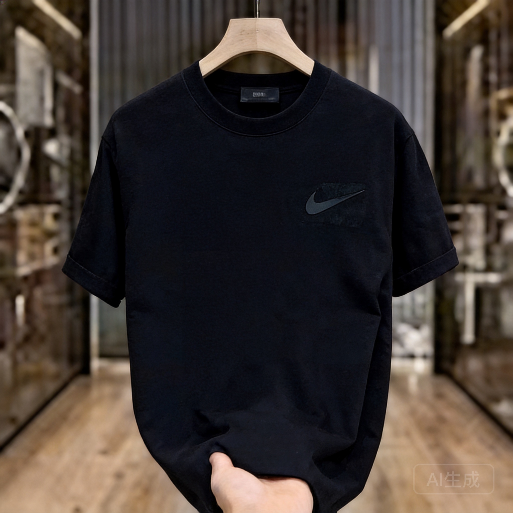 Nike Black Breathable Athletic Wear, Unisex Casual Sportswear