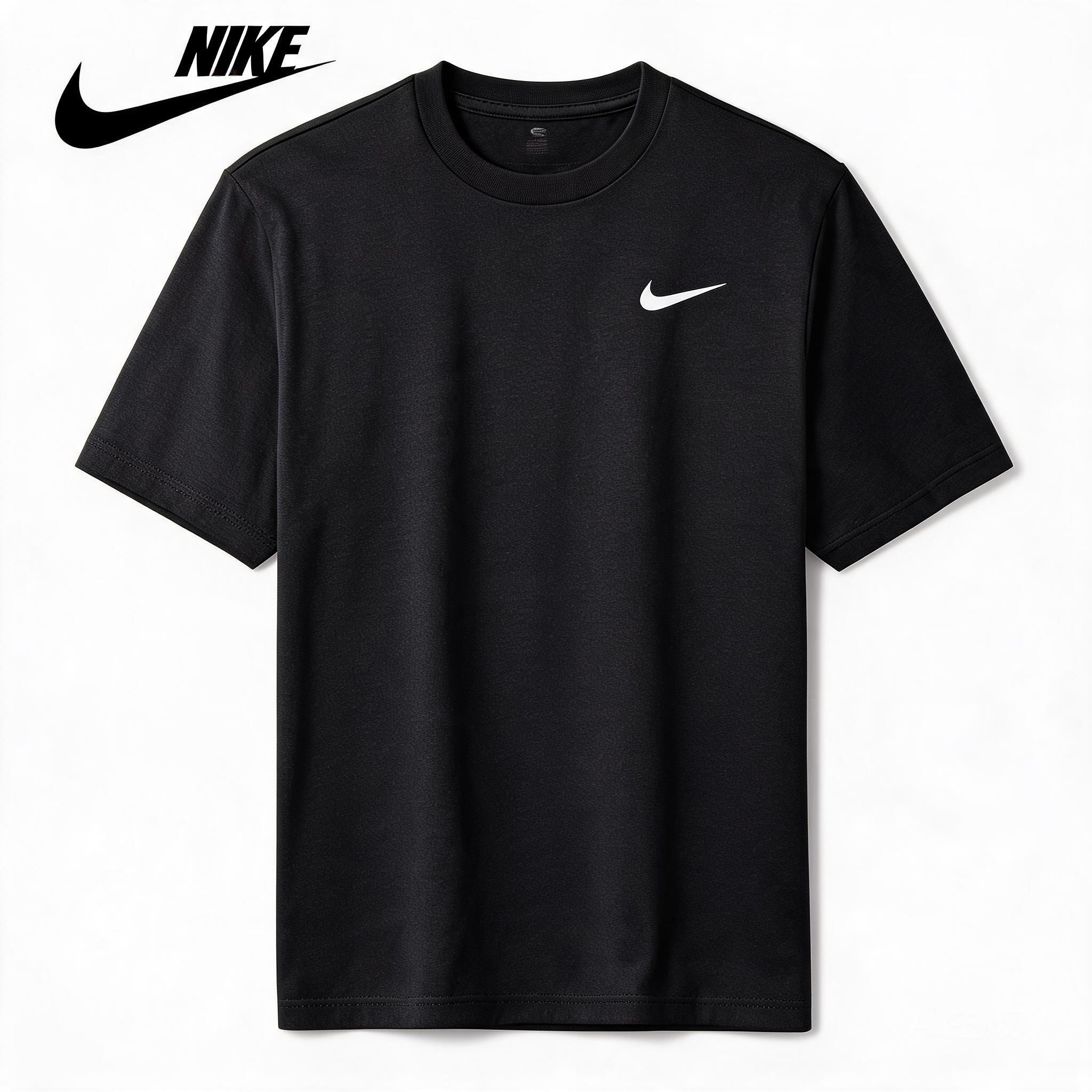 Nike Black Cotton Breathable T-Shirt, Unisex