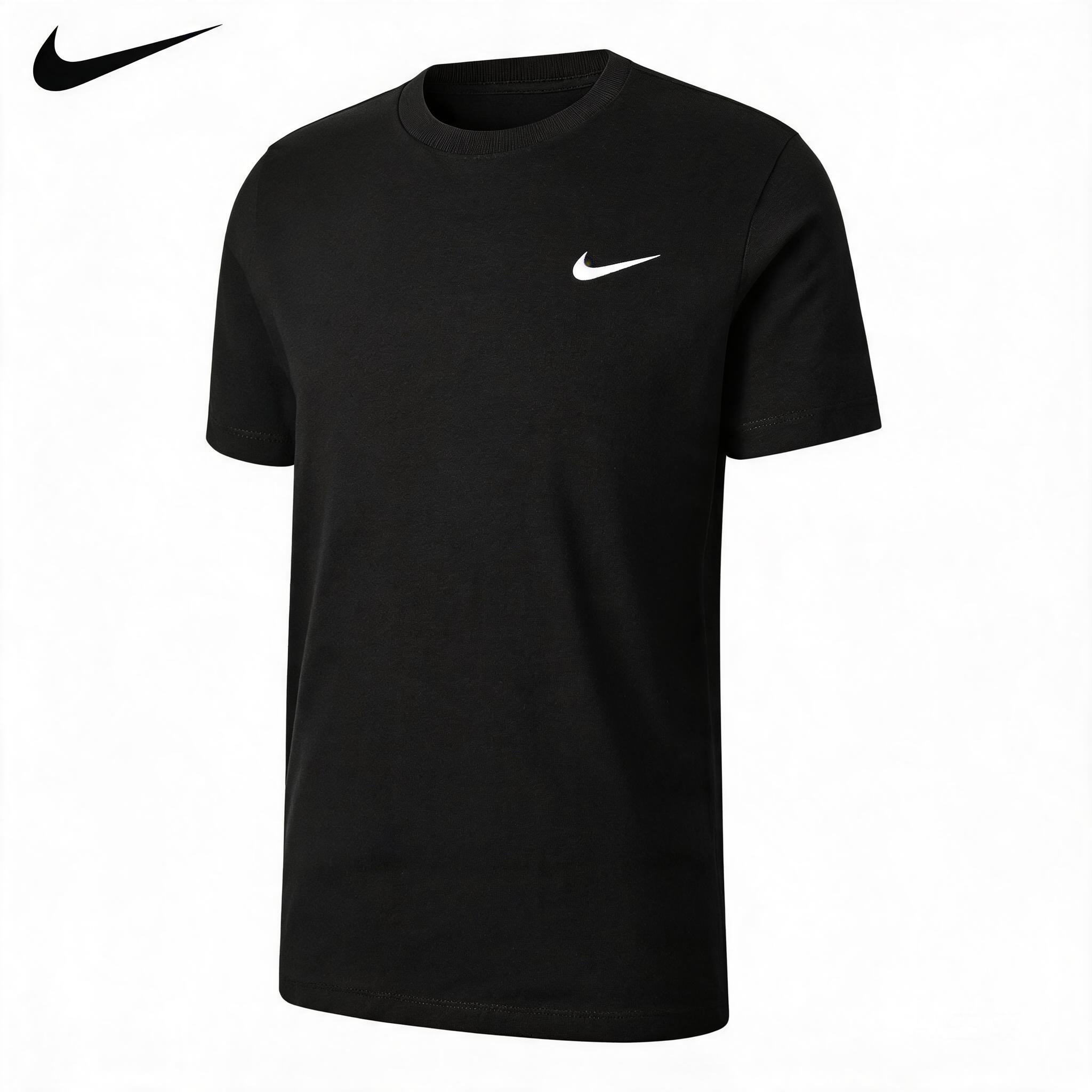 Nike Black Cotton T-Shirt: Breathable, Unisex Casual Sportswear
