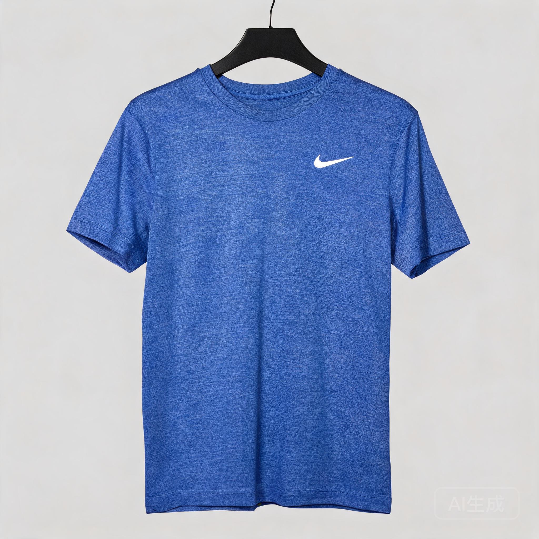 Nike Blue Cotton T-Shirt: Breathable Crew Neck, Unisex