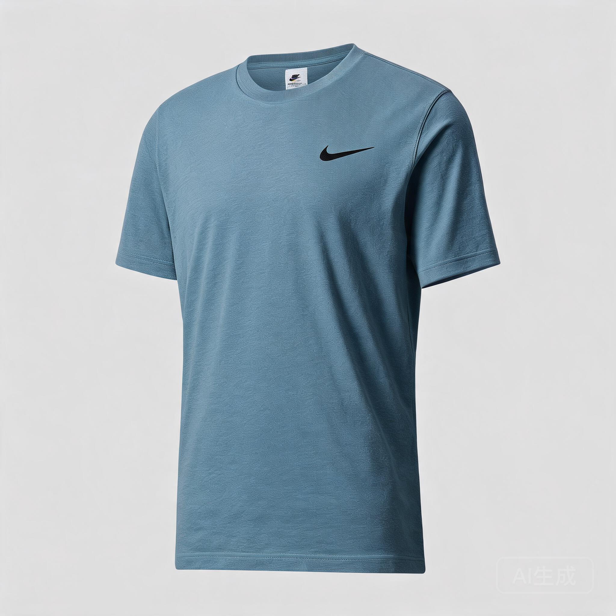 Nike Blue Cotton T-Shirt: Breathable Unisex Tee with Logo