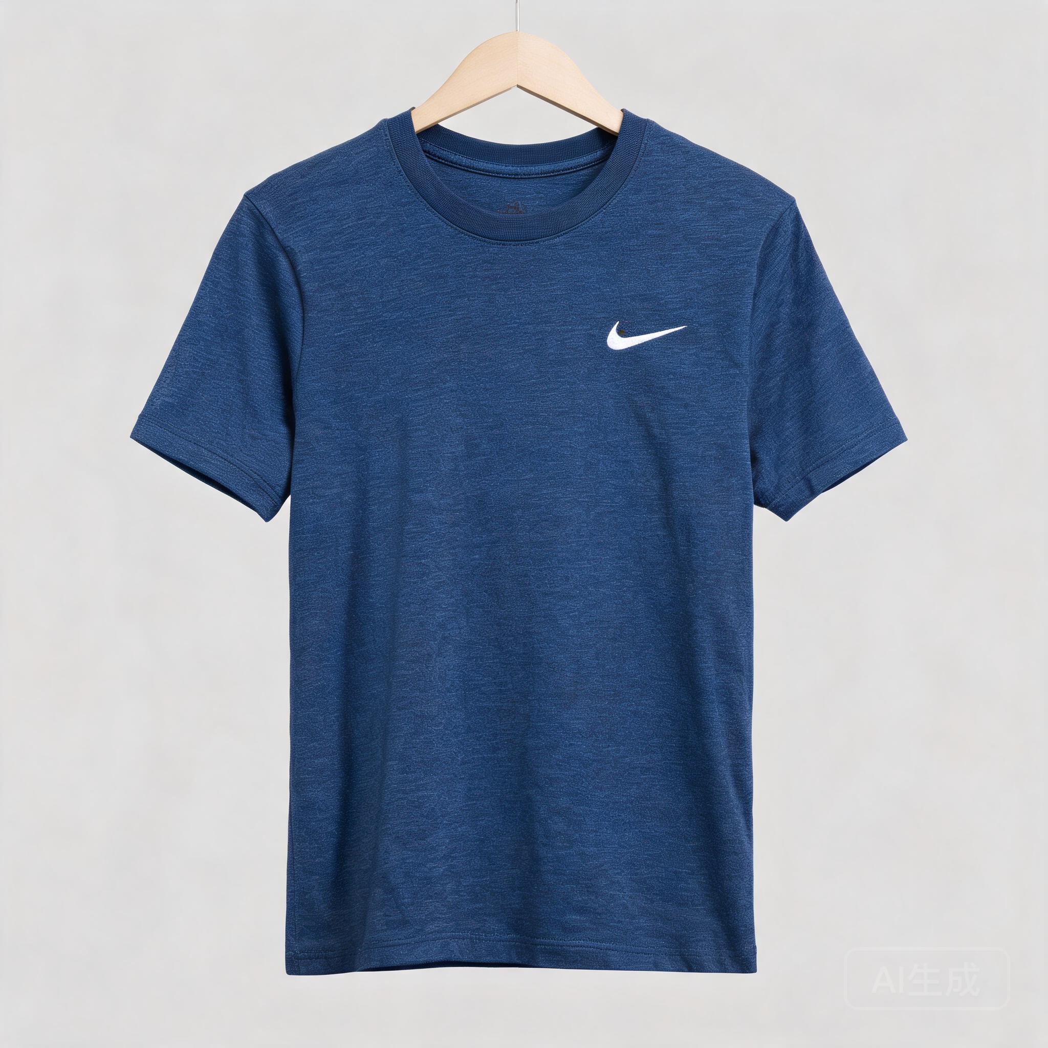 Nike Blue Cotton T-Shirt: Breathable, Unisex, Vintage Athletic