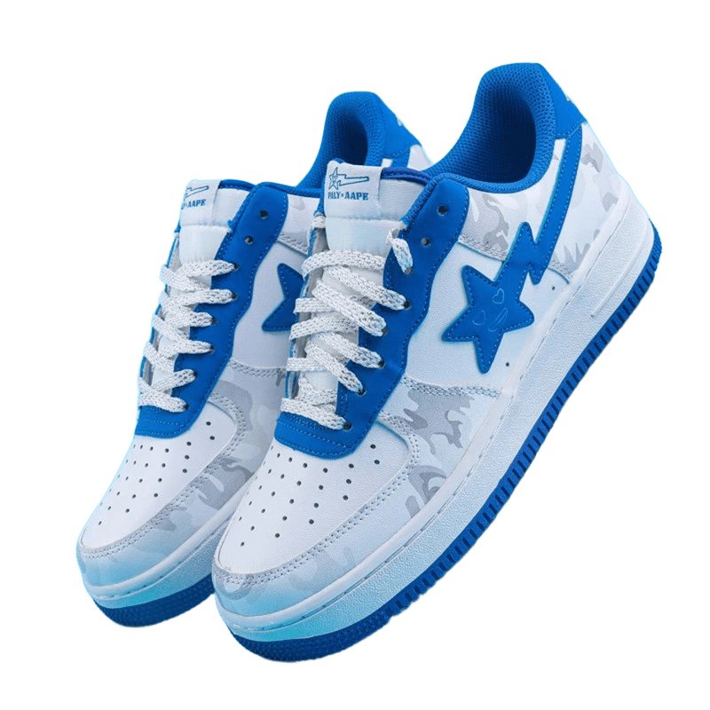 Nike Blue White Leather Sneakers: Unisex Street Style