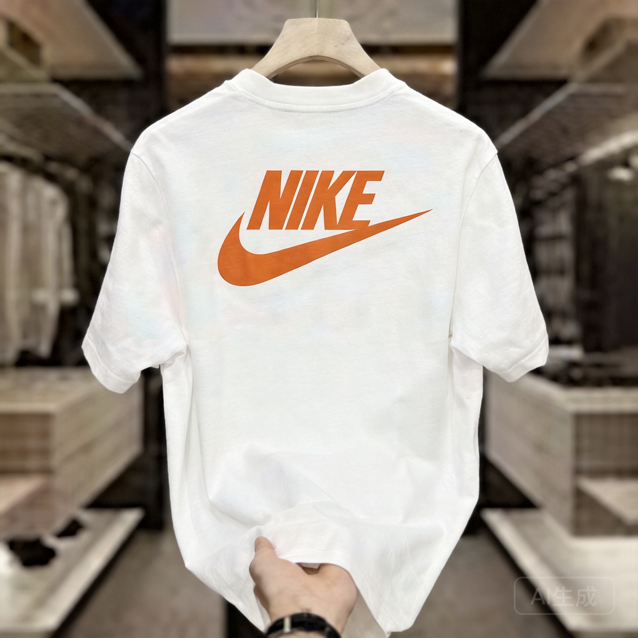 Nike Classic Logo White Cotton T-Shirt. Unisex, Breathable