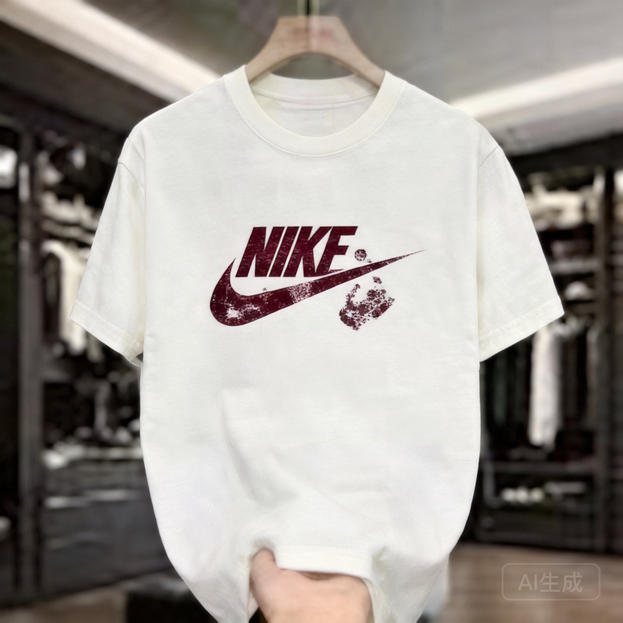 Nike Classic White Cotton T-Shirt: Moisture-Wicking & Logo