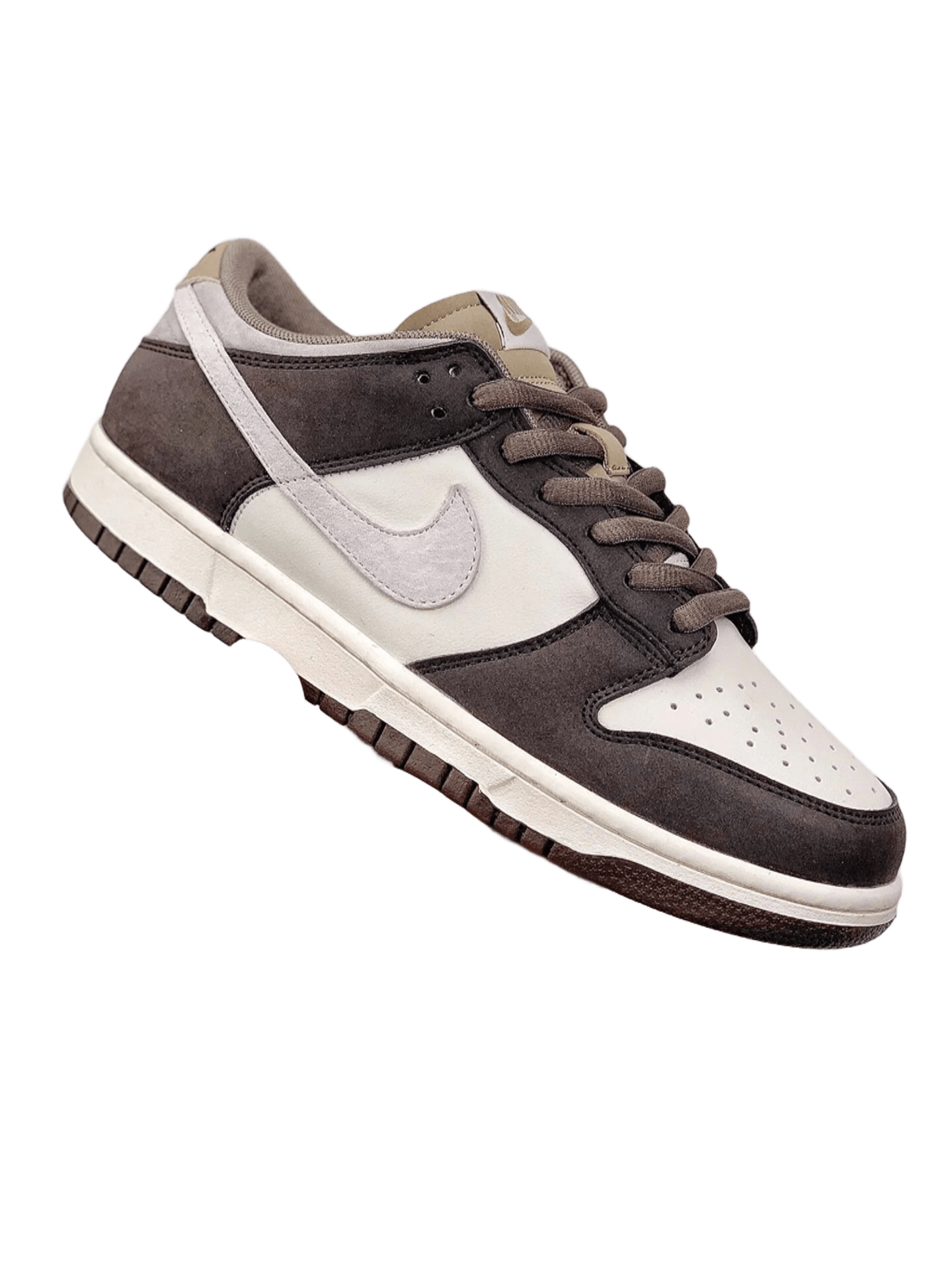 Nike Dunk Grey White Brown Leather Suede Retro Unisex Shoes
