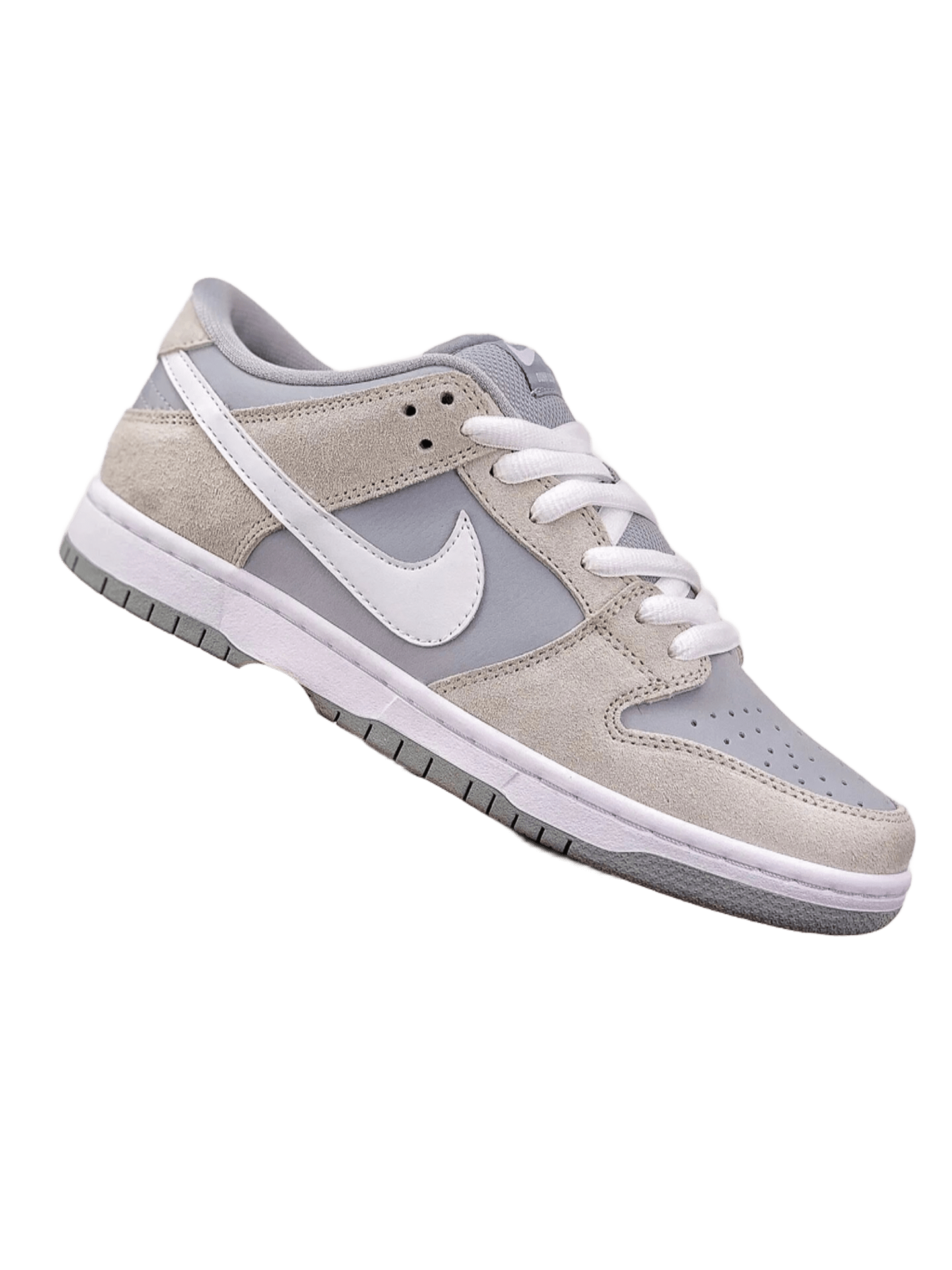 Nike Dunk Grey White Suede Sneakers - Unisex Retro