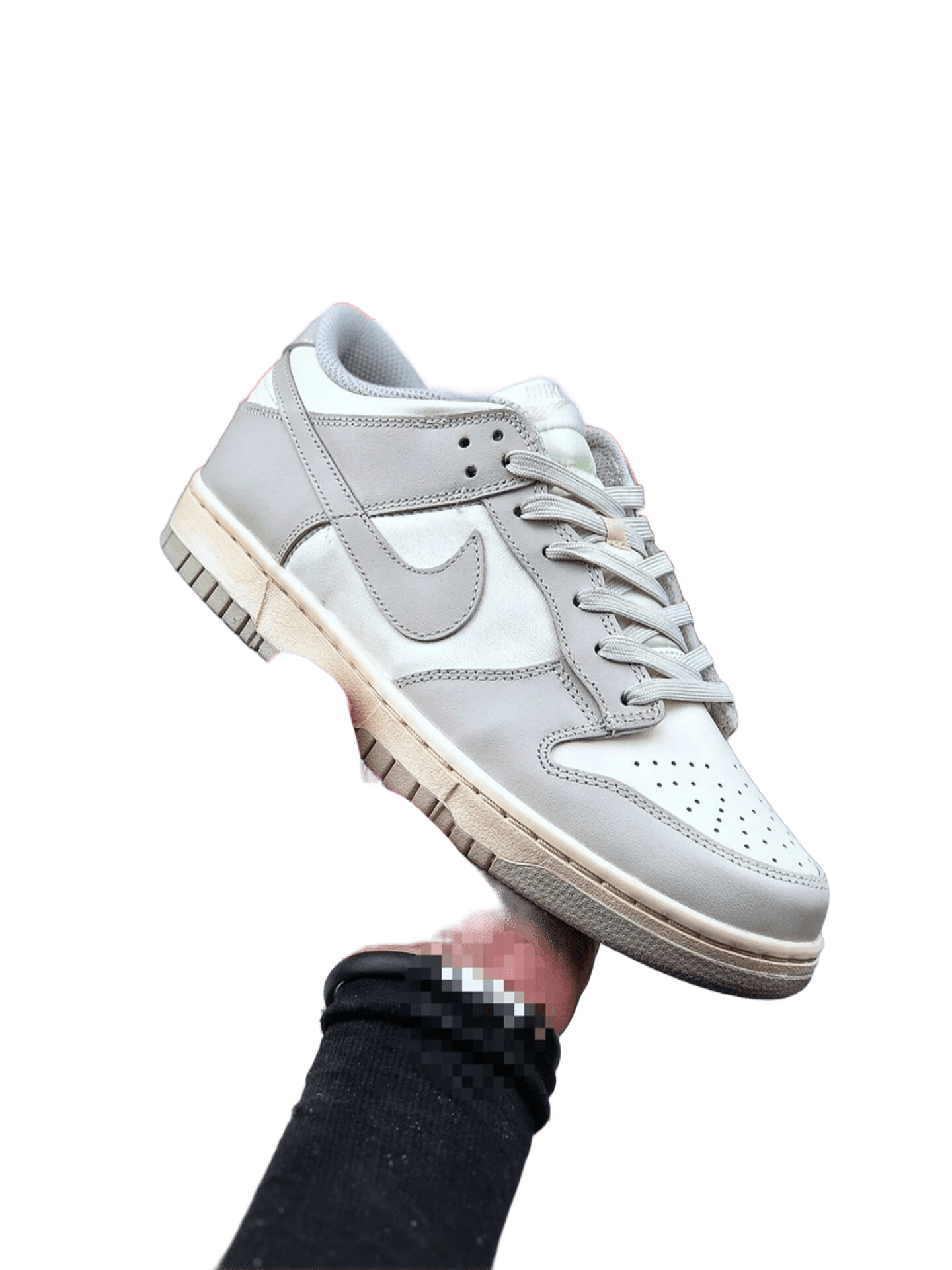 Nike Dunk Low Grey White Leather Shoes - Unisex