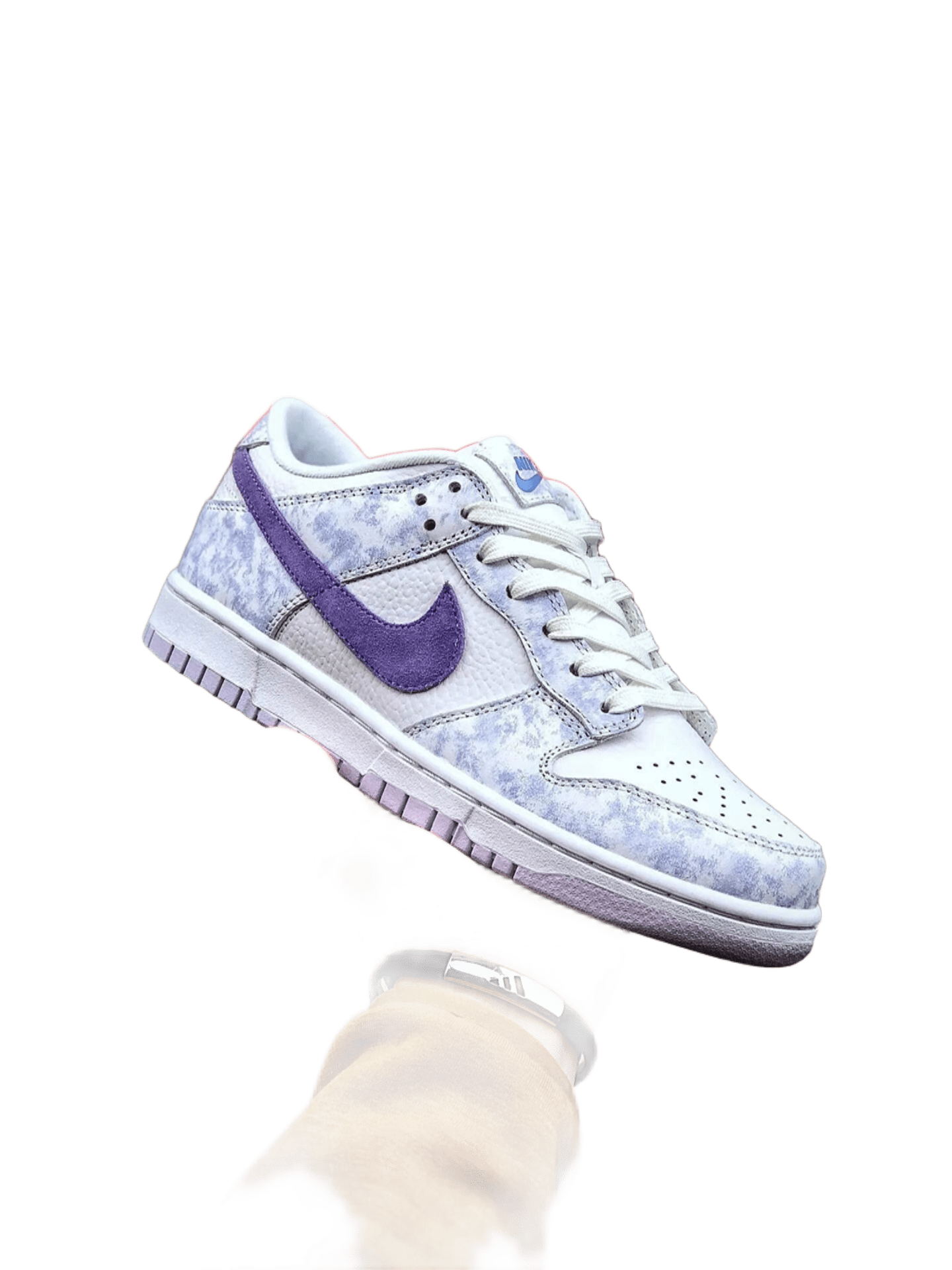 Nike Dunk Low Retro White Purple Leather Unisex Sneakers