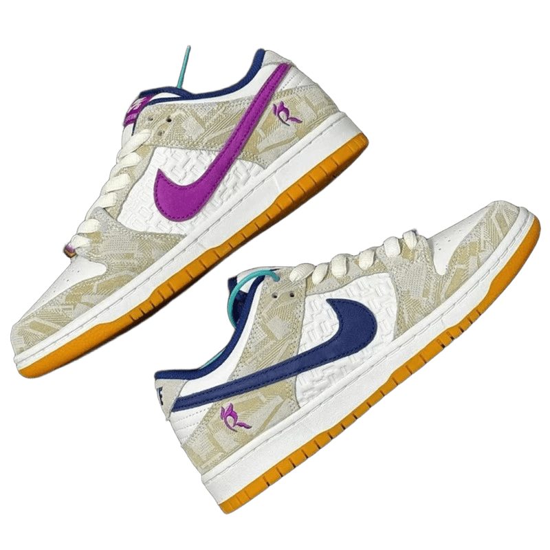 Nike Grey White Purple SB Dunks: Air Cushion Comfort, Unisex
