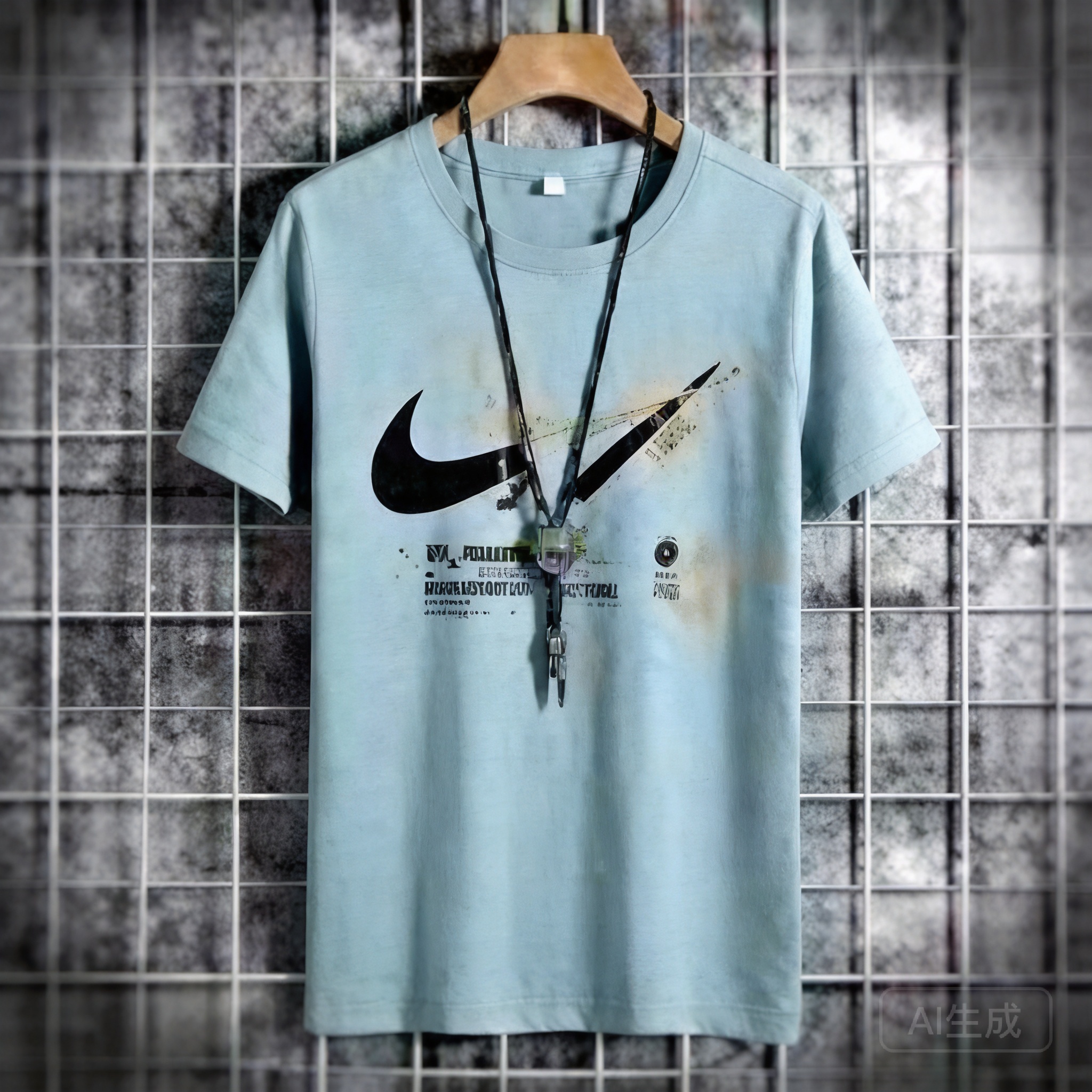 Nike Light Blue Cotton T-Shirt for Men & Women