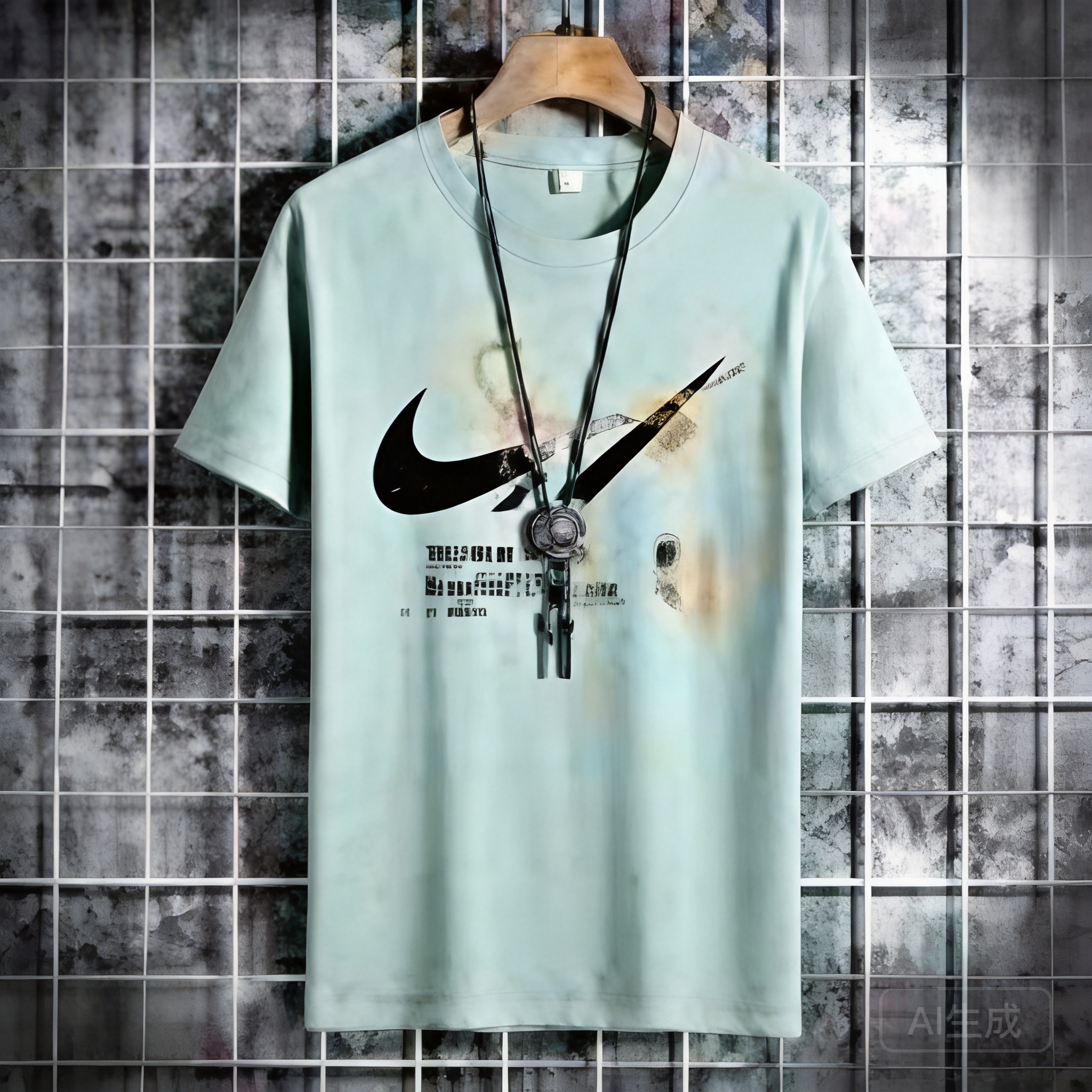 Nike Light Green Cotton T-Shirt: Breathable Unisex Tee
