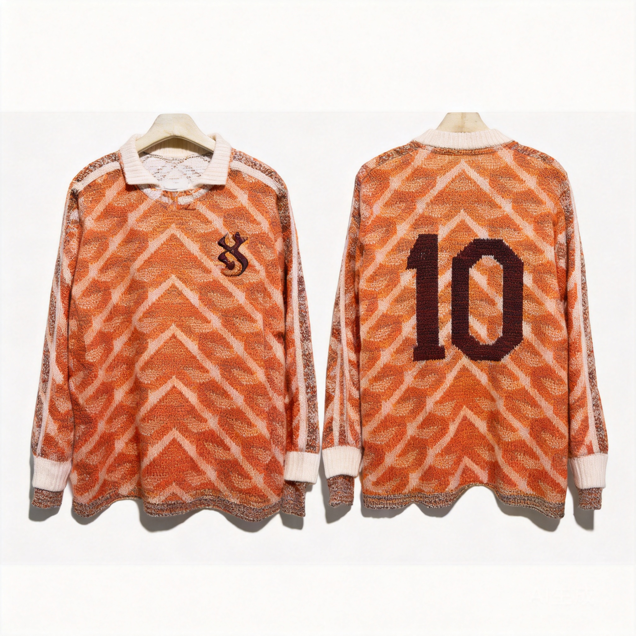 NIKE Men's Orange Football Jersey 10 - Breathable