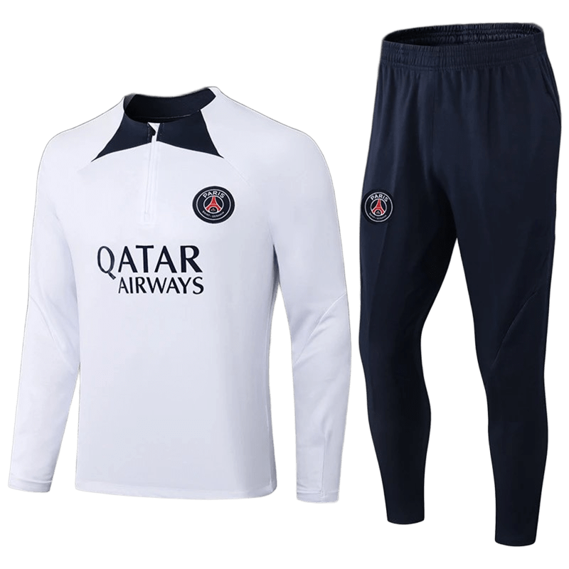 Nike PSG White & Blue Quick-Dry Half-Zip Set