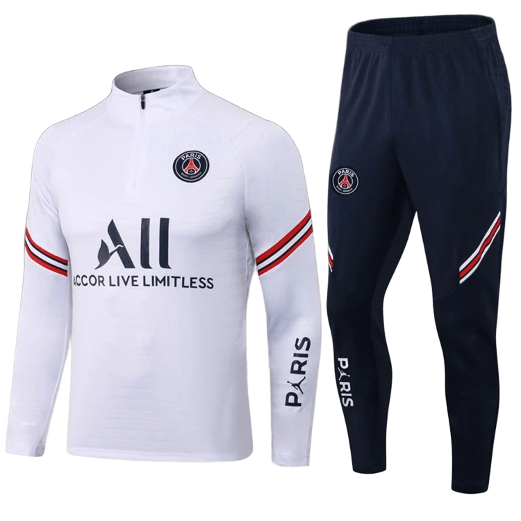 Nike PSG White Football Jersey & Navy Blue Pants Set
