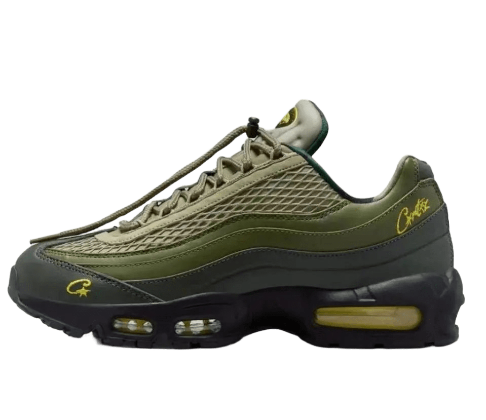 Nike Retro Olive Green Unisex Sneakers, Mesh & Leather