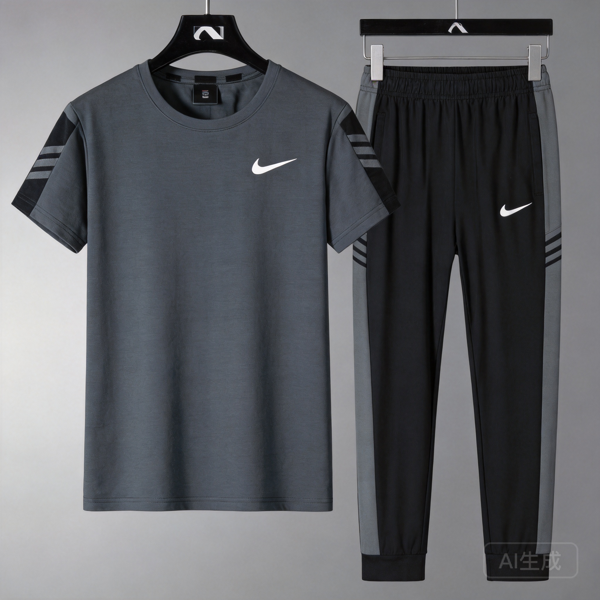 Nike Sport Black Cotton Casual Athletic Set