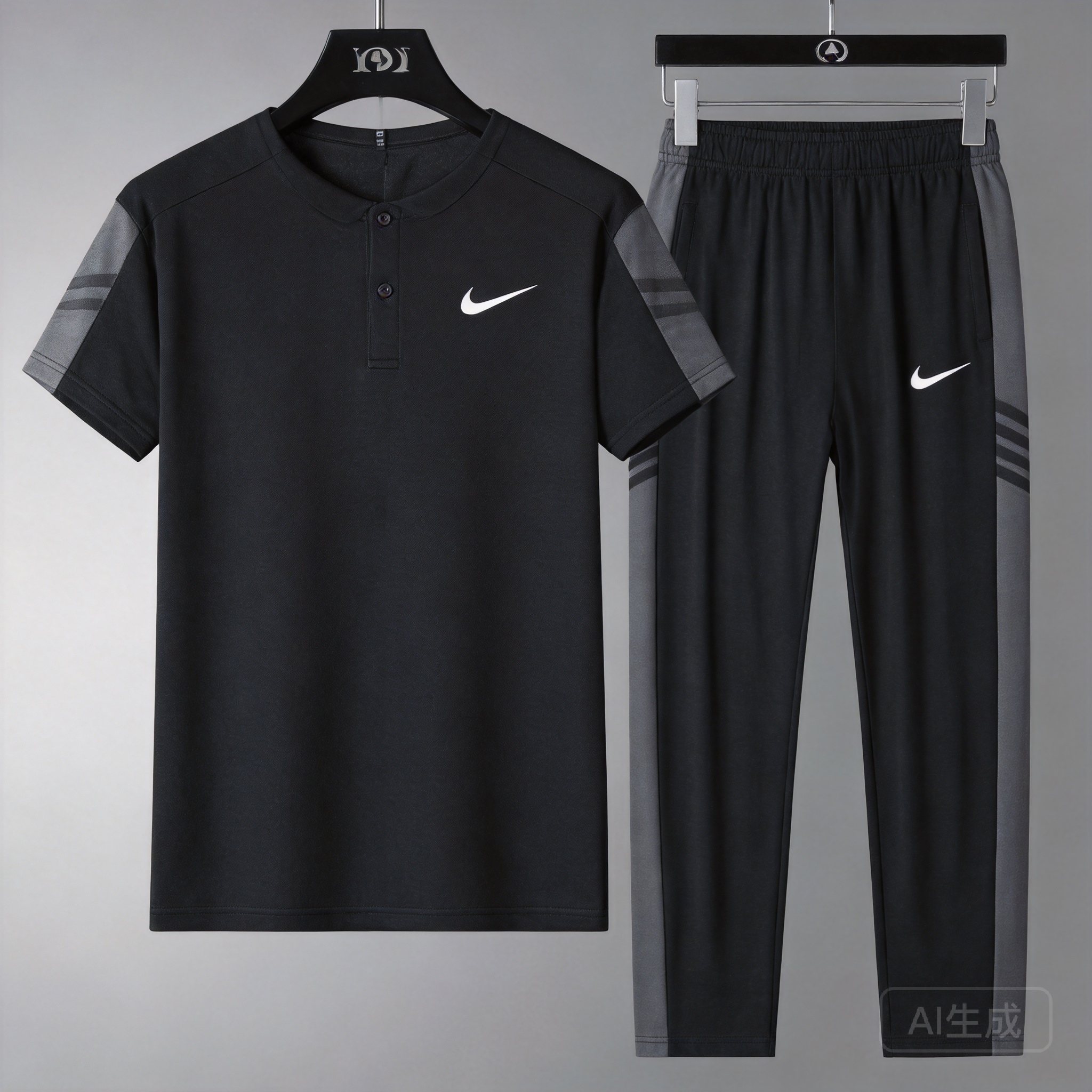 Nike Sportswear Black Breathable Cotton Blend Casual Set