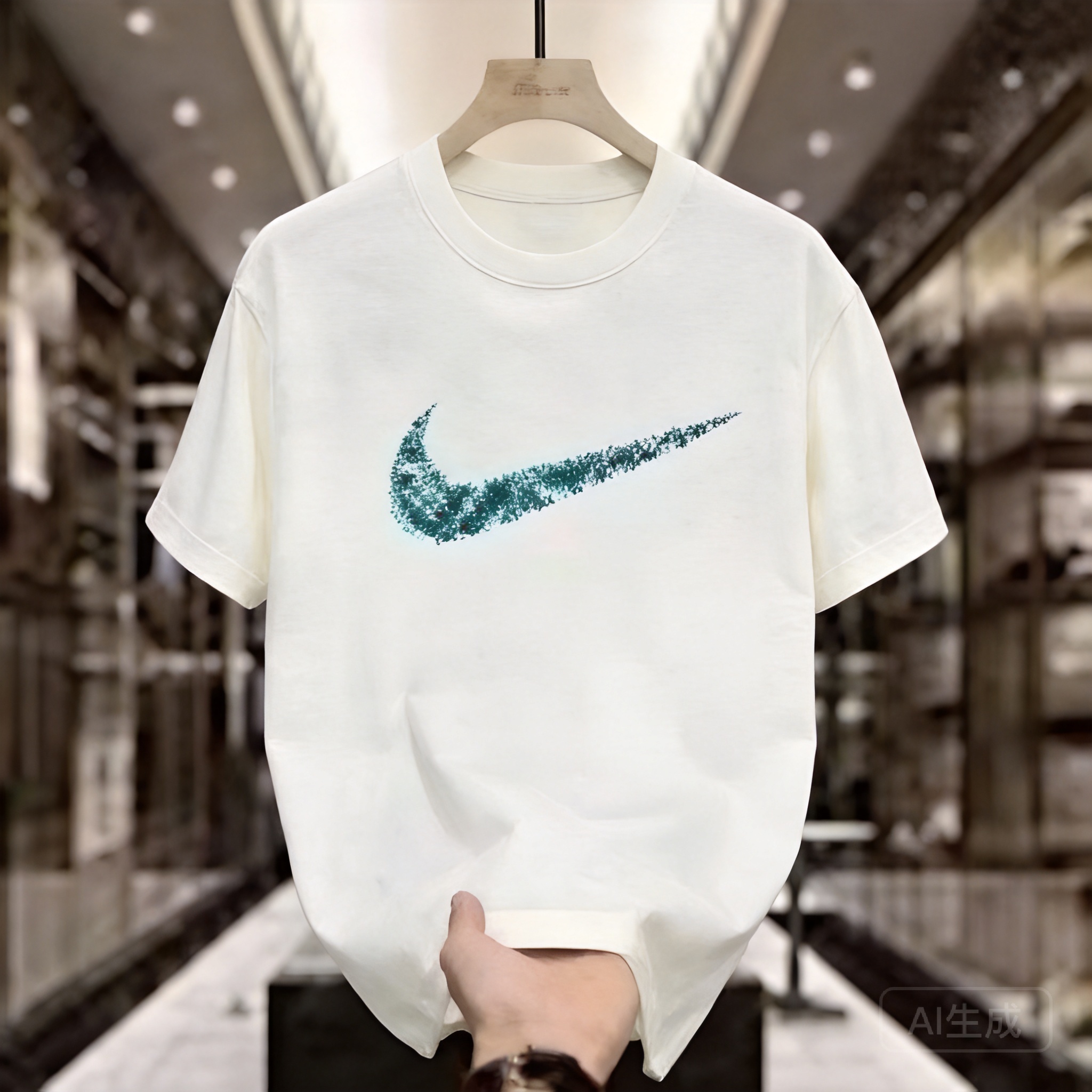 Nike Unisex White Cotton T-Shirt, Moisture-Wicking Logo Tee