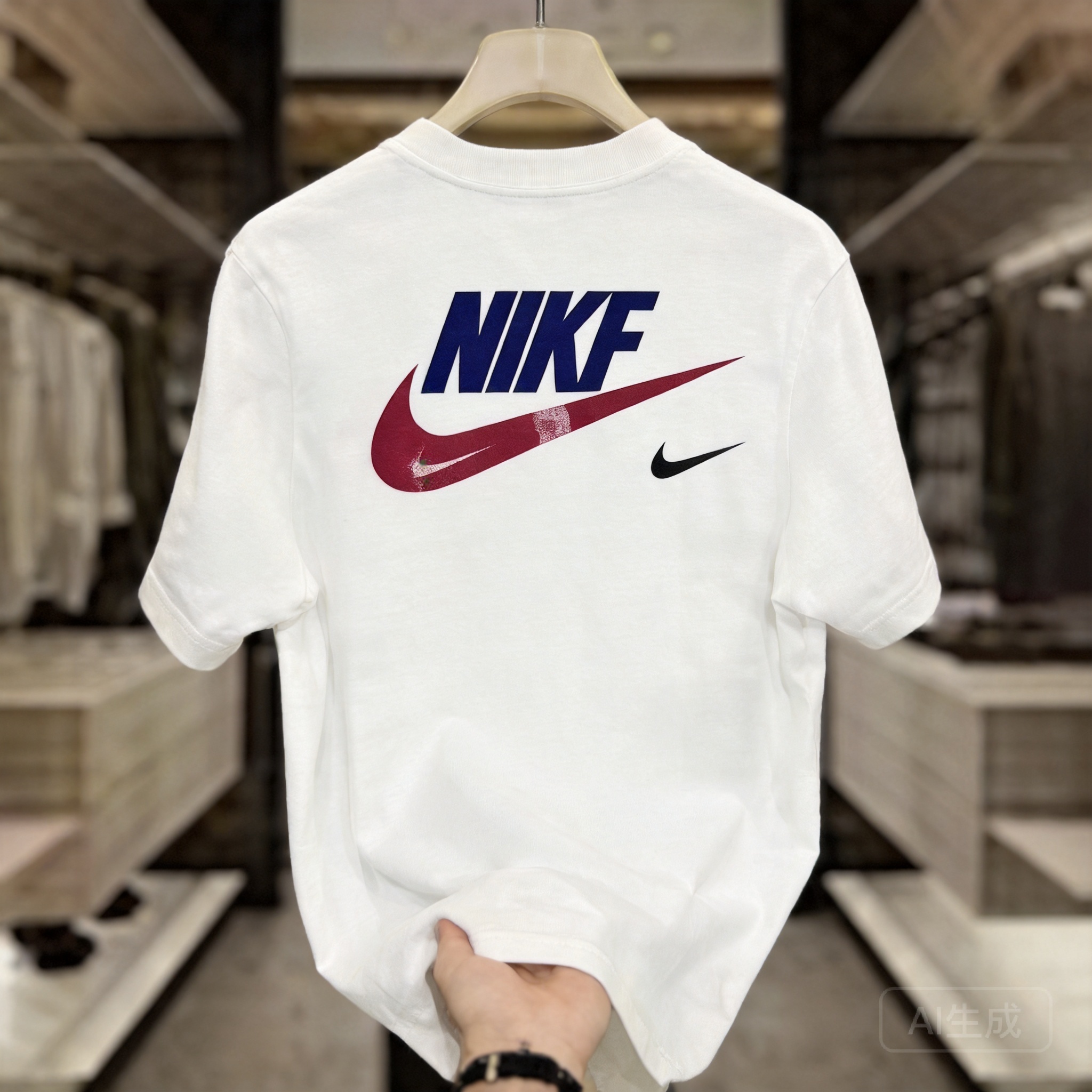 NIKE White Cotton T-Shirt for Men & Women, Summer 2024