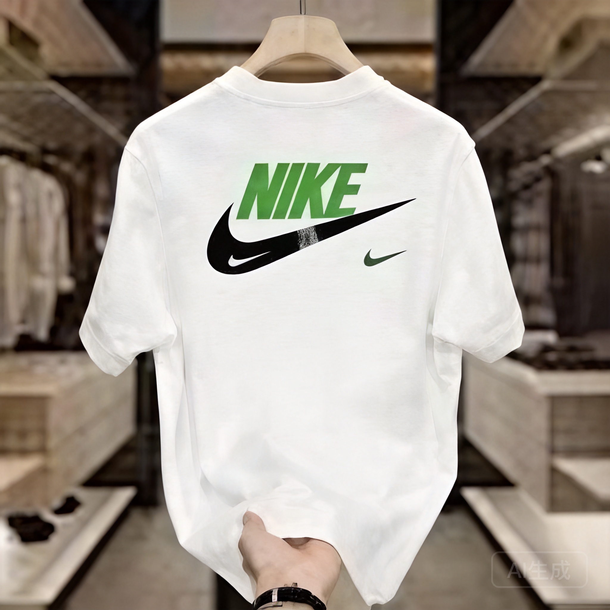 NIKE White Cotton T-Shirt - Unisex Classic Logo Tee