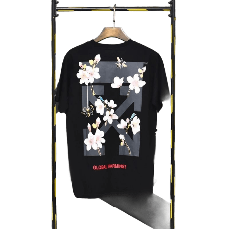 Off-White Arrow Floral Print Black T-Shirt | Unisex Streetwear