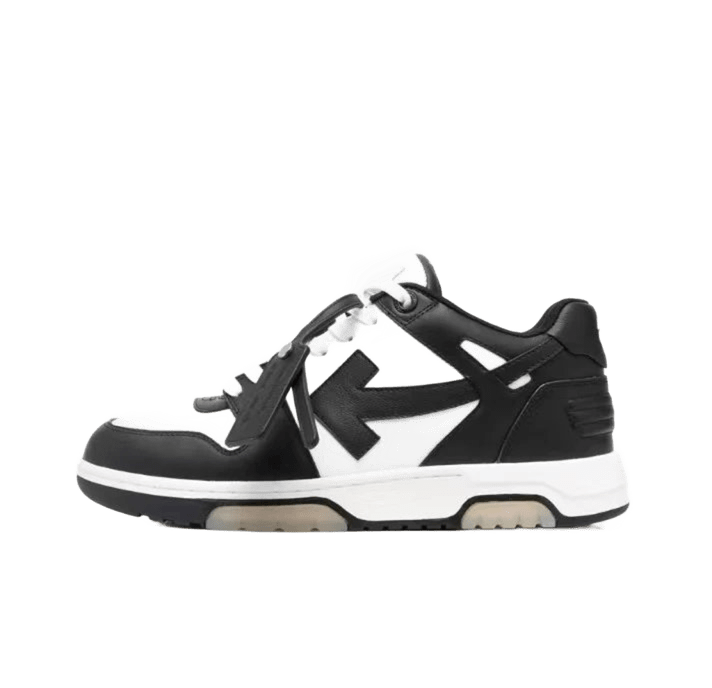Off White Arrow Leather Sneakers: Black & White Unisex