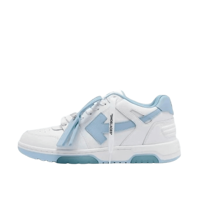 Off-White Arrow Leather Sneakers: White & Blue