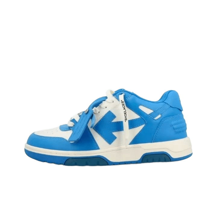 Off White Arrow Sneakers: Blue & White Leather, Unisex