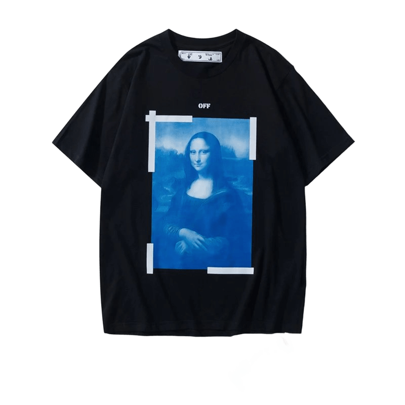 Off-White Black Cotton Mona Lisa Print Tee | Unisex