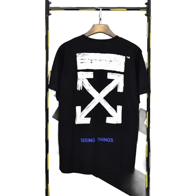 Off White Black Cotton T-Shirt | 