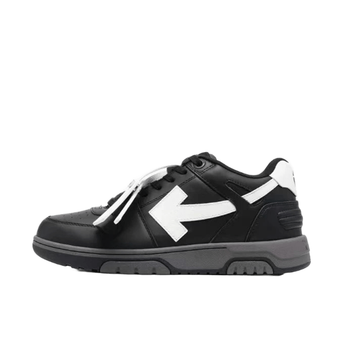 Off-White Black Leather Arrow Sneakers | Unisex Streetwear