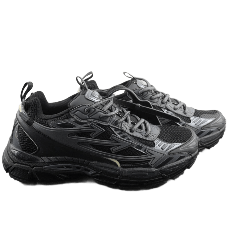 Off-White Black Mesh & Leather Sneakers, Unisex