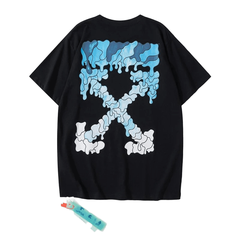 Off-White Black T-Shirt: Gradient Cross Print, Unisex Streetwear