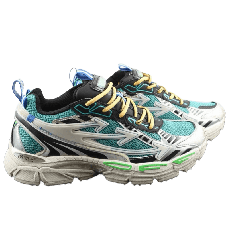 Off-White Blue Green Arrow Breathable Mesh Sneakers