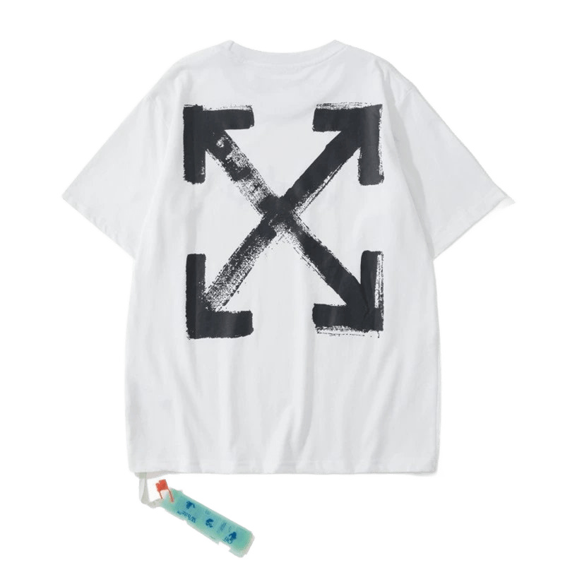 Off White Cotton T-Shirt: Unisex Arrow Design