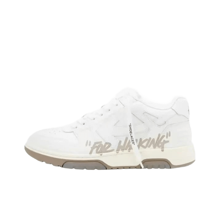 Off White Graffiti Leather Sneakers - Unisex Street Style