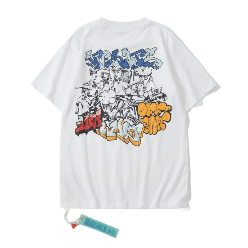 Off White Graffiti Unisex T-Shirt: Cotton Streetwear