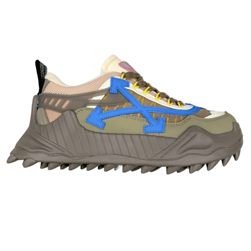 Off White Multi-Color Mesh Sneakers with Arrow Design