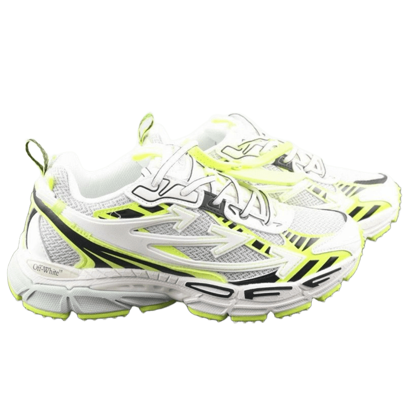Off-White White Yellow Mesh Sneakers, Unisex Street Style