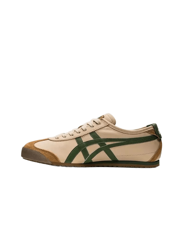 Onitsuka Tiger Beige Leather Retro Sneakers: Unisex Cushion