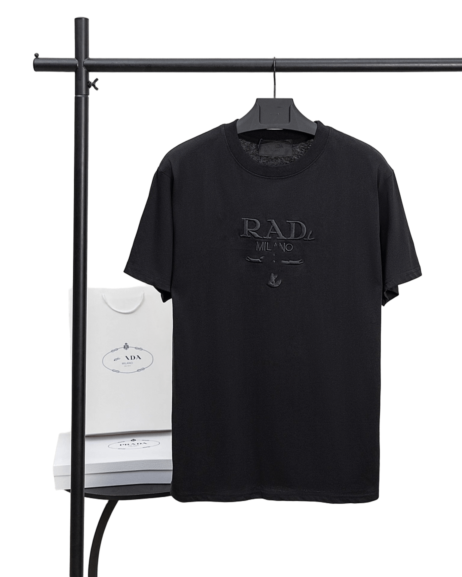 Prada Black Cotton Logo T-Shirt: Unisex