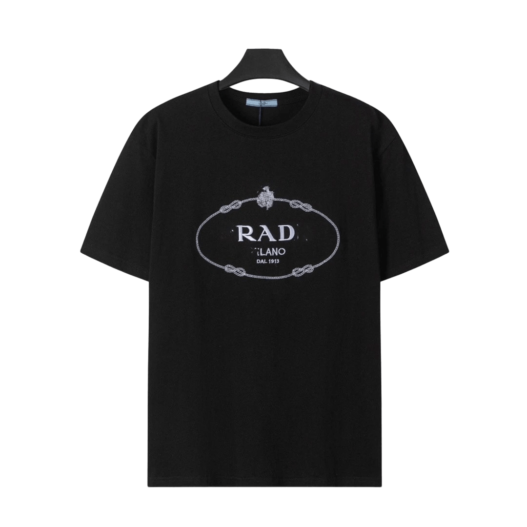 Prada Black Cotton T-Shirt: Iconic Logo, Unisex Luxury