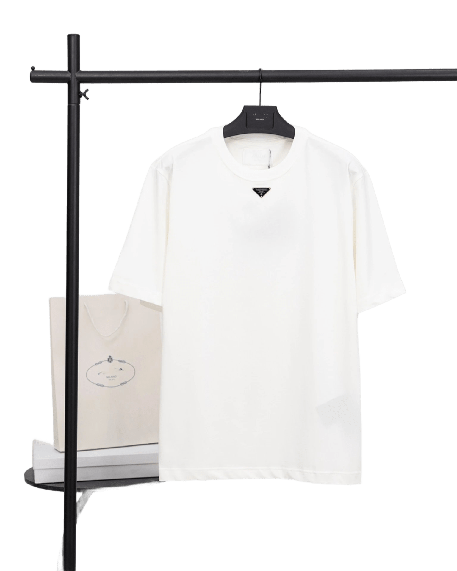 Prada Cotton Logo T-Shirt: White Unisex Tee